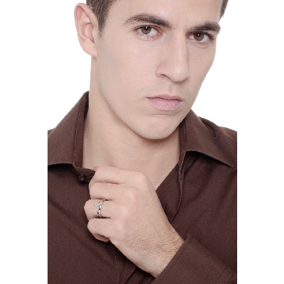 Jonc en or blanc 18k confortable 4 mm