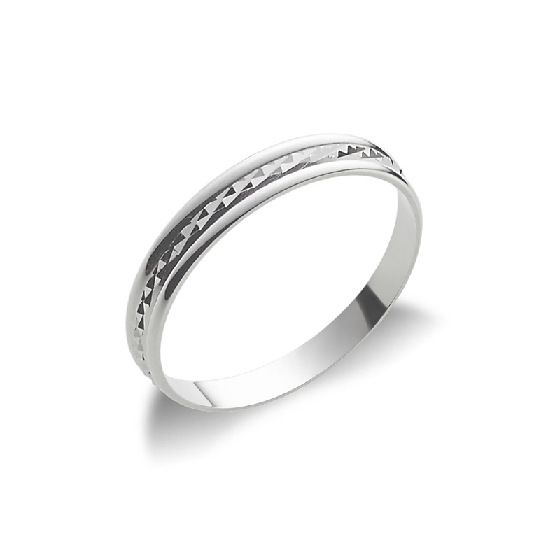 Alliance anniversaire or blanc 18k diamantée