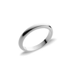 Alliance mariage demi jonc or blanc 18k