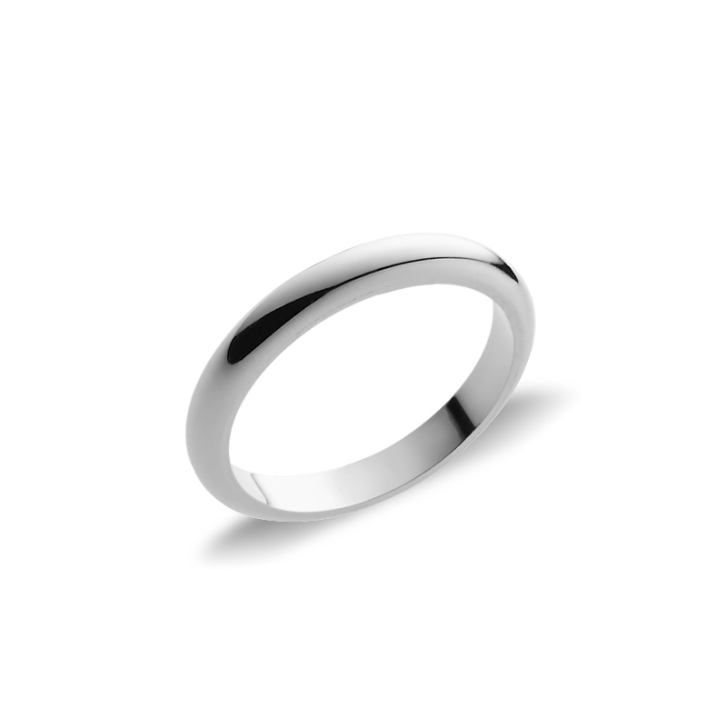 Alliance mariage demi jonc or blanc 18k