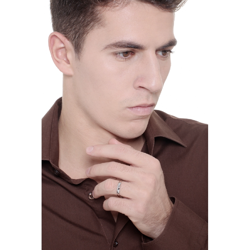 Jonc Femme Homme en or blanc 750 