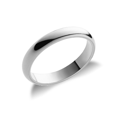 Alliance classique en or blanc 18k