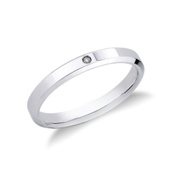 Alliance en or blanc 18k avec diamant 0.01 ct