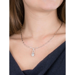 Collier semi-rigide en or blanc 18k avec aigue-marine et diamants 2
