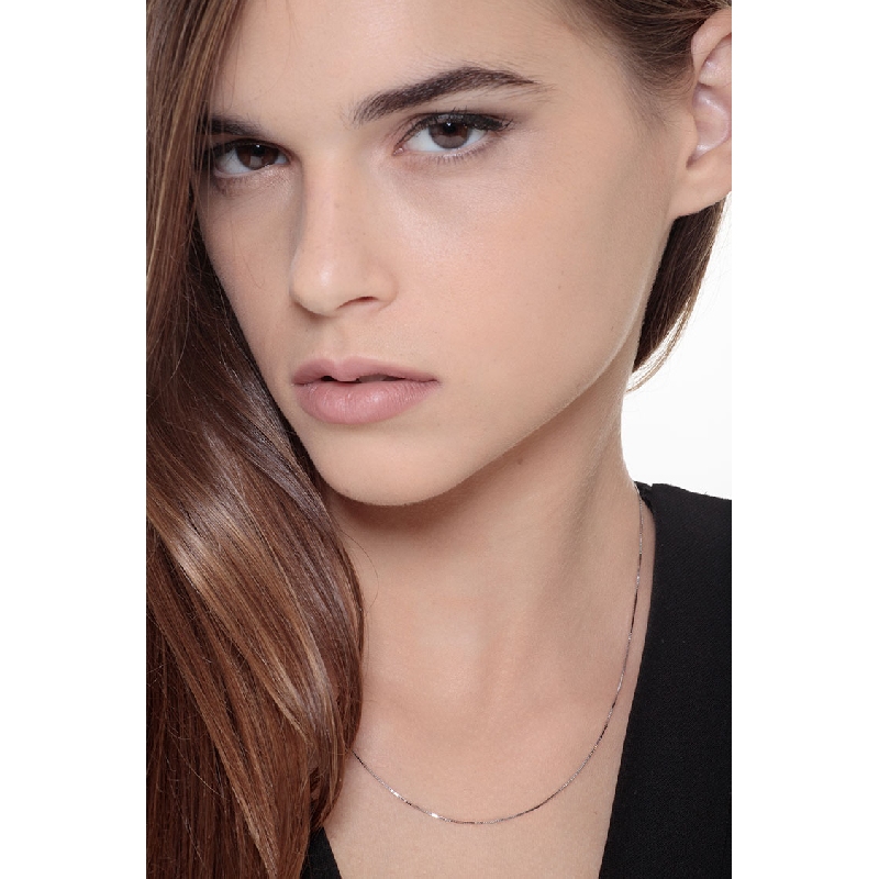 Chaîne vénitienne en or blanc 18k de 45 cm