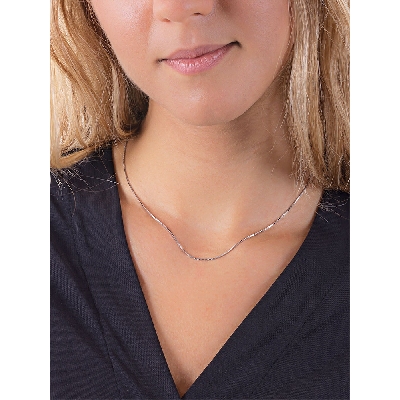 Collier maille vénitienne en or blanc 18k 