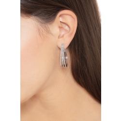 Créoles à grand ovale or blanc et diamants femme 2