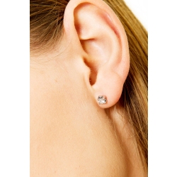 Clous d'oreilles solitaire 6 griffes 0.40 ct or blanc 18k 2