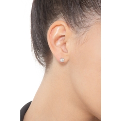 Clous d'oreilles puce diamant 0.80 ct or blanc 18k 2