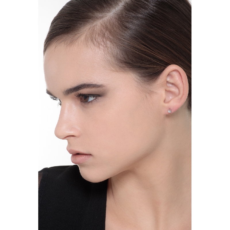 Boucles d'oreilles Femme en or blanc 18k avec diamants 0.20 ct 