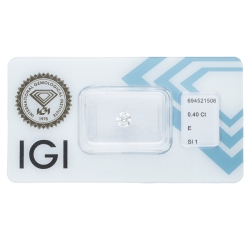 Diamant Certifié IGI  0.40 CT E SI1