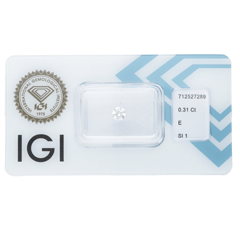 Diamant Certifié IGI   0.31 CT E SI1