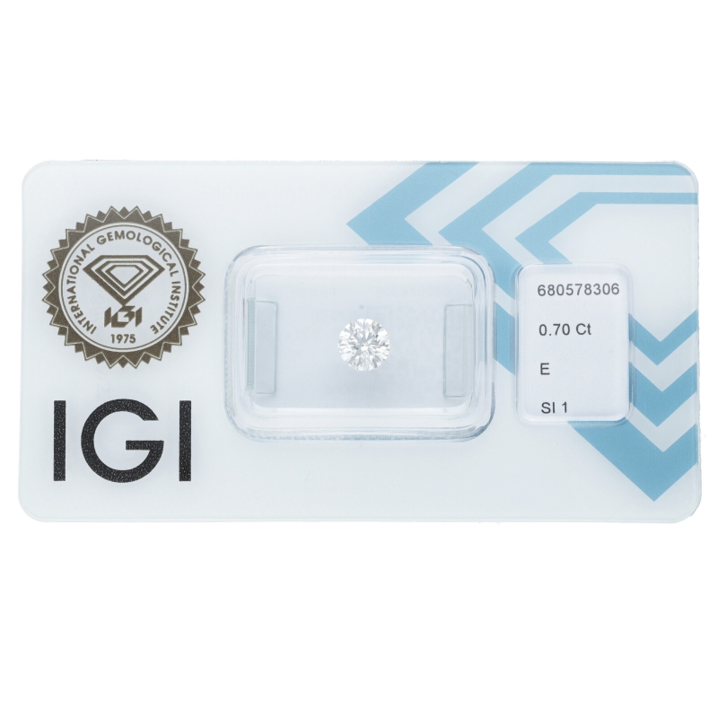 Diamant Certifié IGI  0.70 CT E SI1
