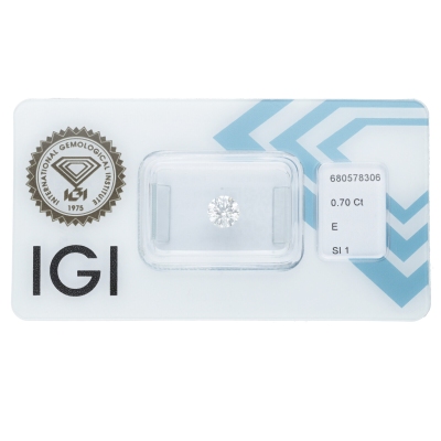 Diamant Certifié IGI  0.70 CT E SI1