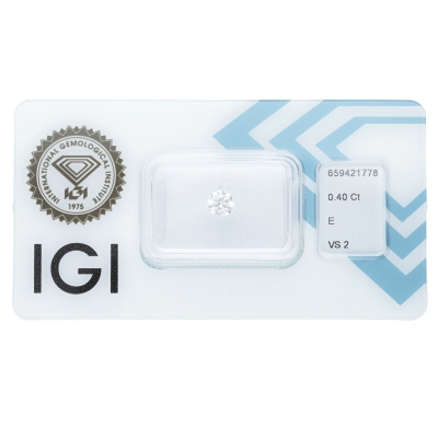 Diamant Certifié IGI  0.40 CT E VS2 