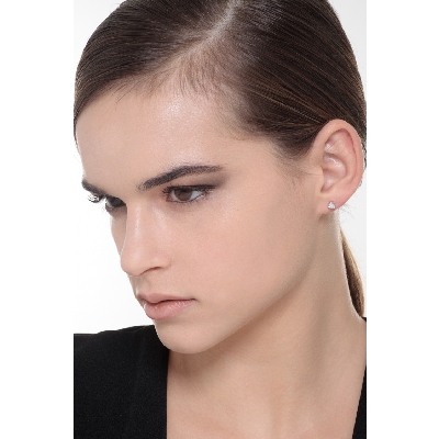 Clous d'oreilles solitaire à griffes 0.40 ct or blanc 18k