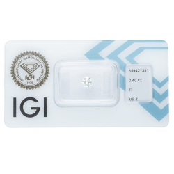 Diamant Certifié IGI  0.40 CT E VS2