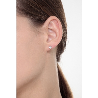 Boucles d'oreilles puces  0.50 ct en or blanc 750