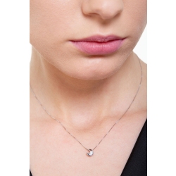 Chaîne en or blanc 18k avec pendentif en forme de lune et diamant 0.04 ct 2