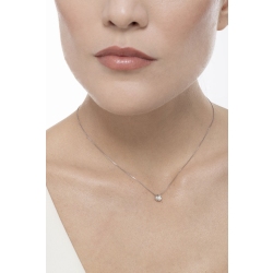 Pendentif diamant solitaire 0.07 ct or blanc 18k 2