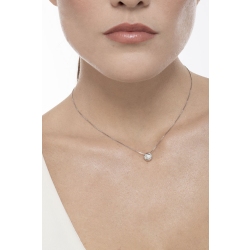 Pendentif diamant solitaire 0.25 ct or blanc 750 2