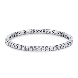 Bracelet en or blanc 18k avec diamants tennis élastique