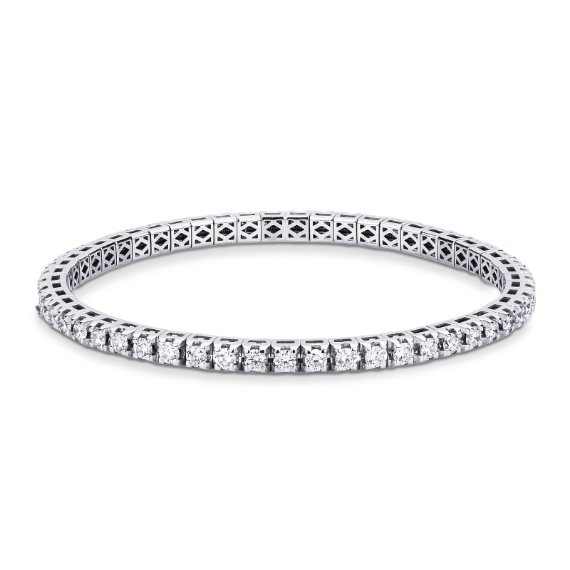 Bracelet en or blanc 18k avec diamants tennis élastique