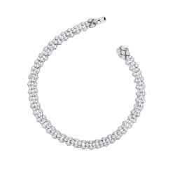 Bracelet tissé de diamants en or blanc 18k