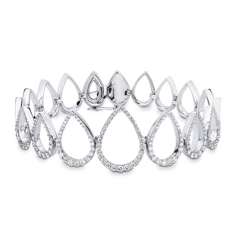  Bracelet fantaisie goutte en or blanc