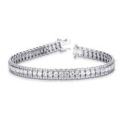Bracelet tennis avec diamants taille brillant or blanc 18k