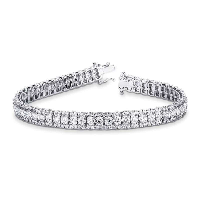 Bracelet tennis avec diamants taille brillant or blanc 18k