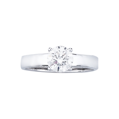 Bague solitaire en or blanc 18k avec diamant certifié IGI 1.00 ct 