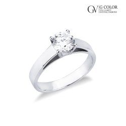 Bague solitaire en or blanc 18k avec diamant certifié IGI 1.00 ct 