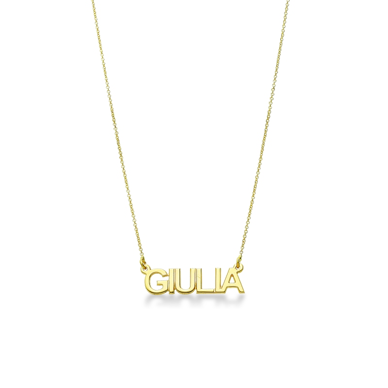 Collier personnalisable en or jaune 750 avec lettres majuscules