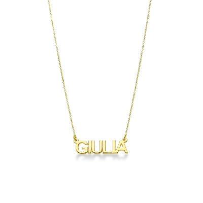 Collier personnalisable en or jaune 750 avec lettres majuscules