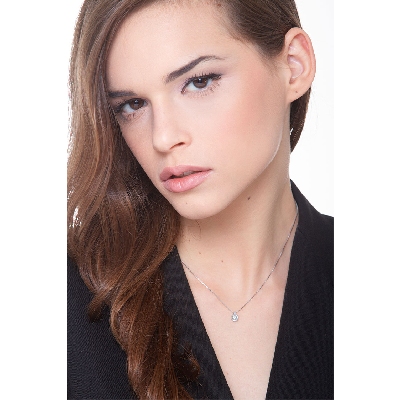 Pendentif solitaire diamant 0.50 ct or blanc 750