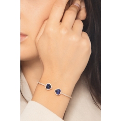 Bracelet en or rose avec saphirs cœur et diamants 2