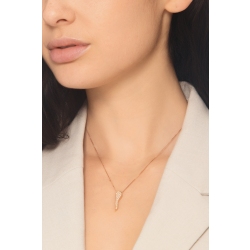 Collier en or rose 18 ct avec pendentif serti de diamants 2