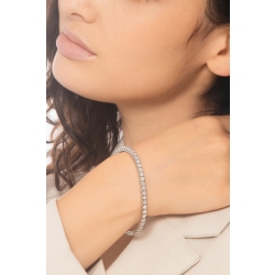 Bracelet en or blanc 18k avec diamants tennis élastique 2