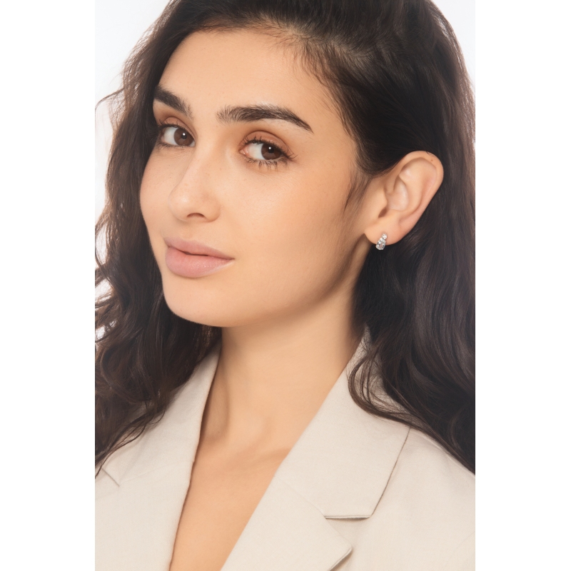 Puces en or blanc 18k avec aigue-marines ovales et diamants