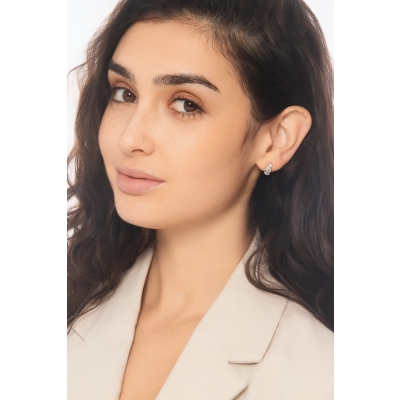 Puces en or blanc 18k avec aigue-marines ovales et diamants