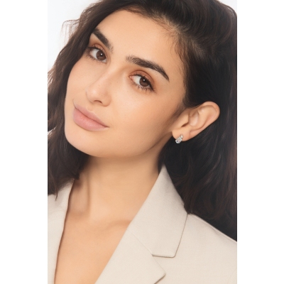 Puces en or blanc 18k avec aigue-marines avec diamant