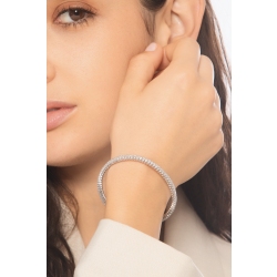 Bracelet élastique en or blanc 18k  avec diamants 2