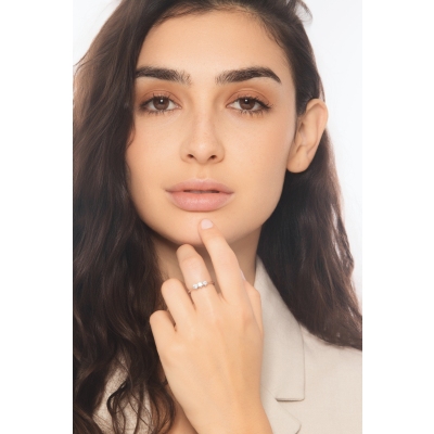 Bagues trilogy en or blanc 18 carats avec diamants CT 0,45