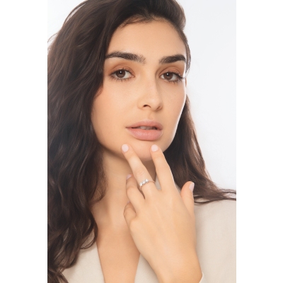 Bagues trilogy en or blanc 18 carats avec diamants 0,75 ct