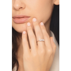 Bagues trilogy en or blanc 18 carats avec diamants 0,75 ct 2