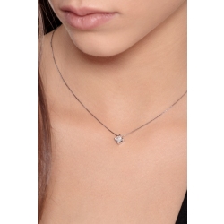 Collier solitaire en or blanc 18k diamant 0.40 ct 2