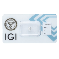 Diamant Certifié IGI  0.53 CT D SI2 