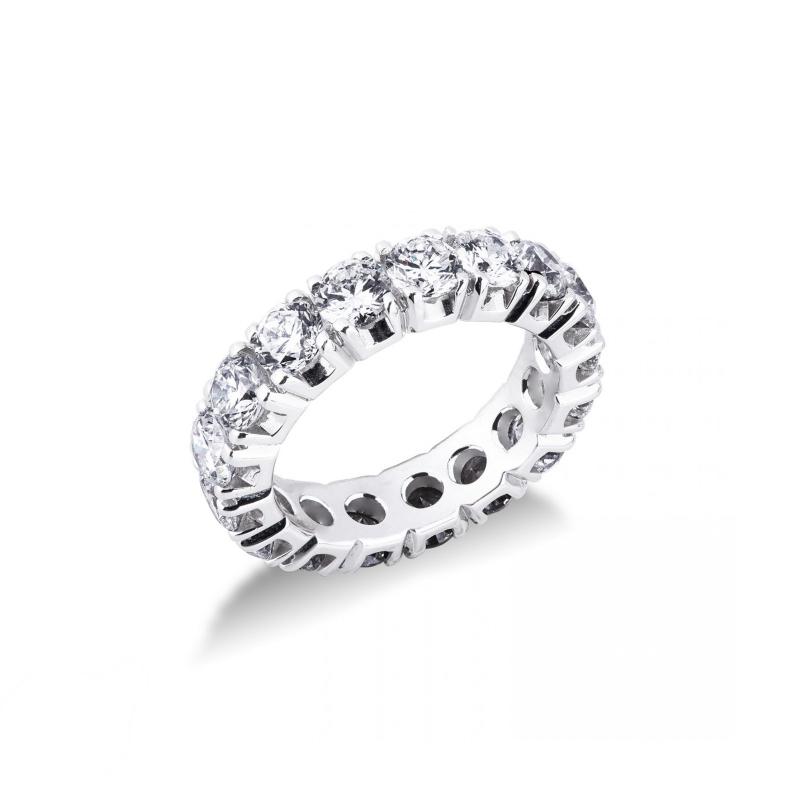 Bague éternité  en or blanc 18k sertie de diamants 
