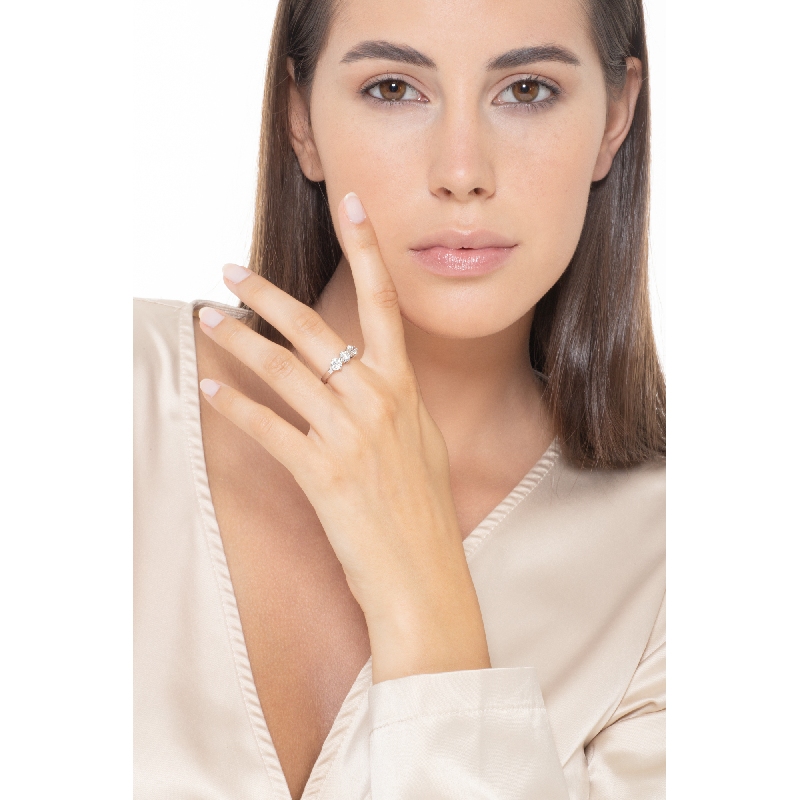 Bague trilogie 1.20 ct en or blanc 18k